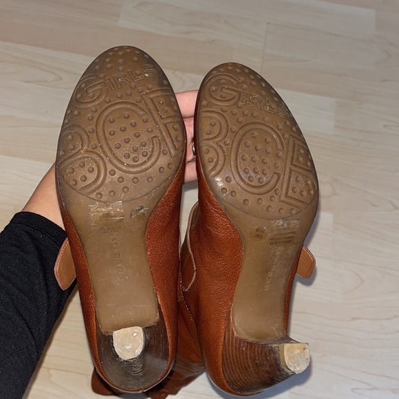 BCBG Girls Cognac Leather Heel Boots - Picture 5 of 10